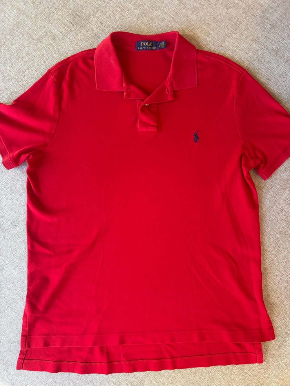 Polo by Ralph Lauren Men’s Red Classic Cotton Polo Shirt Large